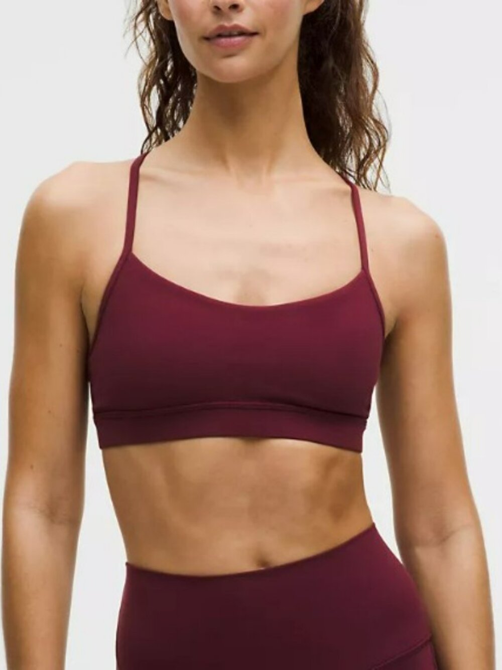 LIKE NEW Lululemon Flow Y Bra Size 12 Burgundy Bay